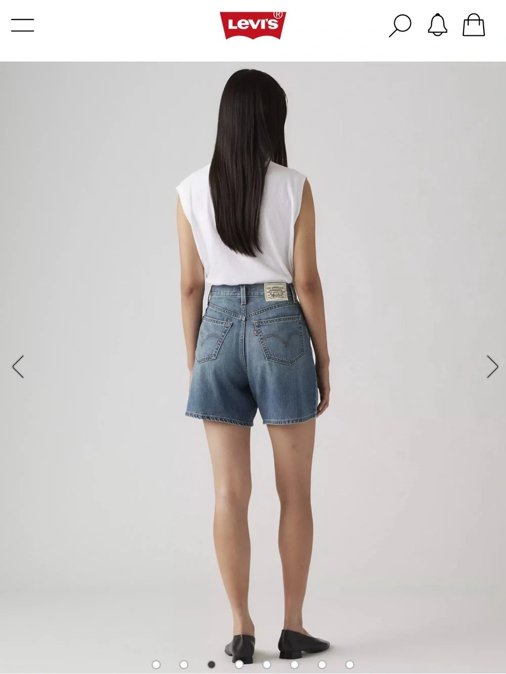 Levi's High Rise Baggy Denim Shorts Women's 26 Blue Cotton Linen Relaxed Fit